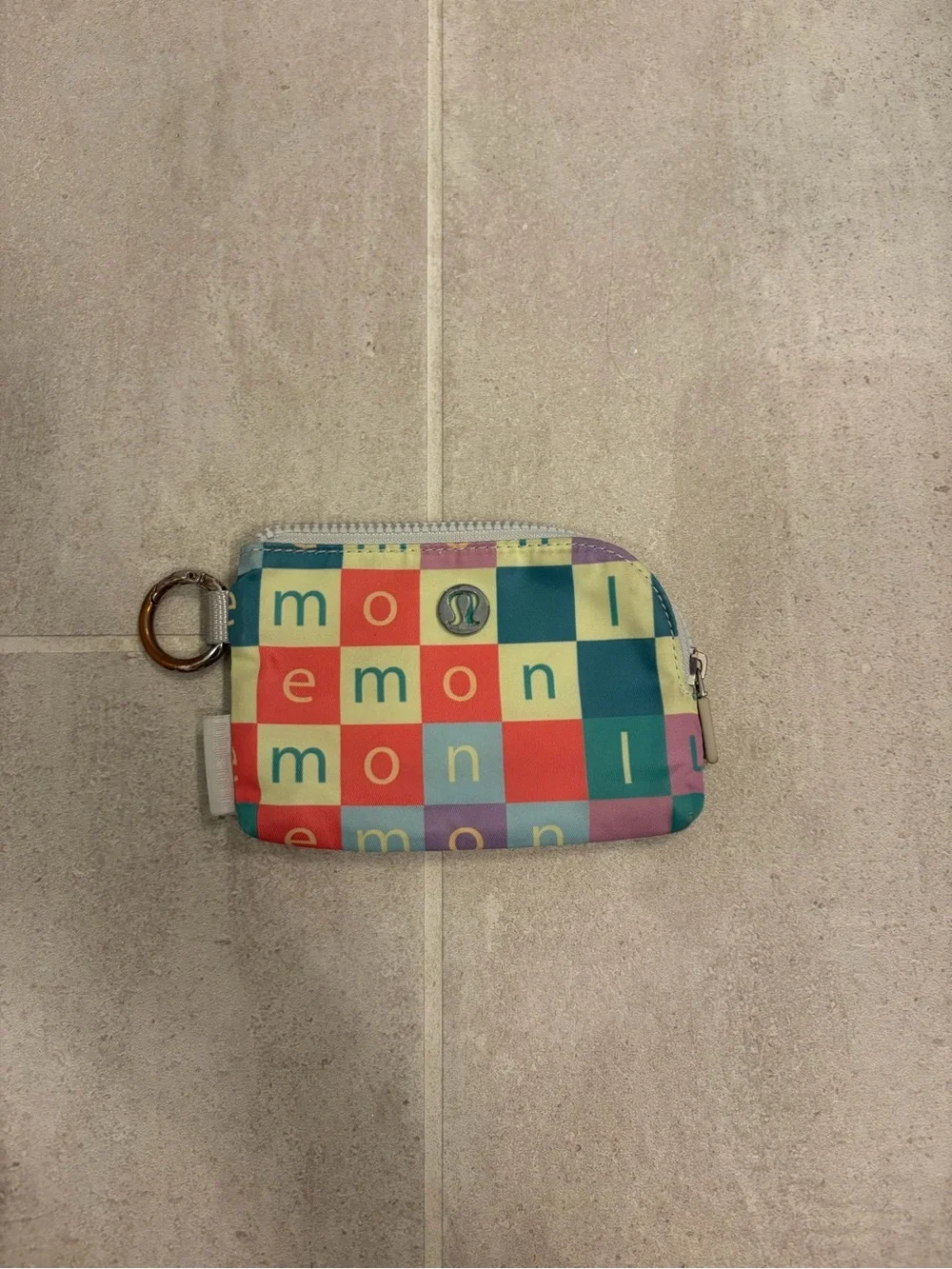Lululemon athletica Multicolor Checker Coin Pouch • clippable mini wallet